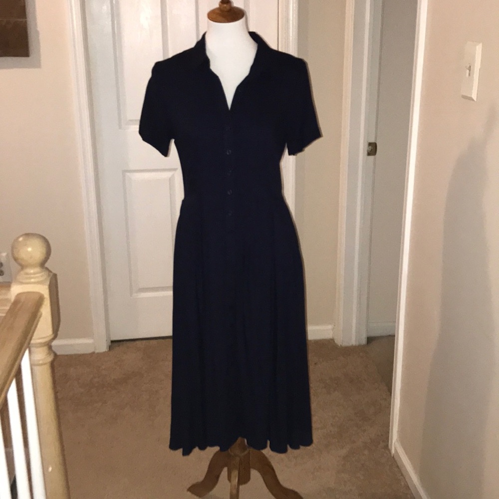 Navy Blue Shirt Dress